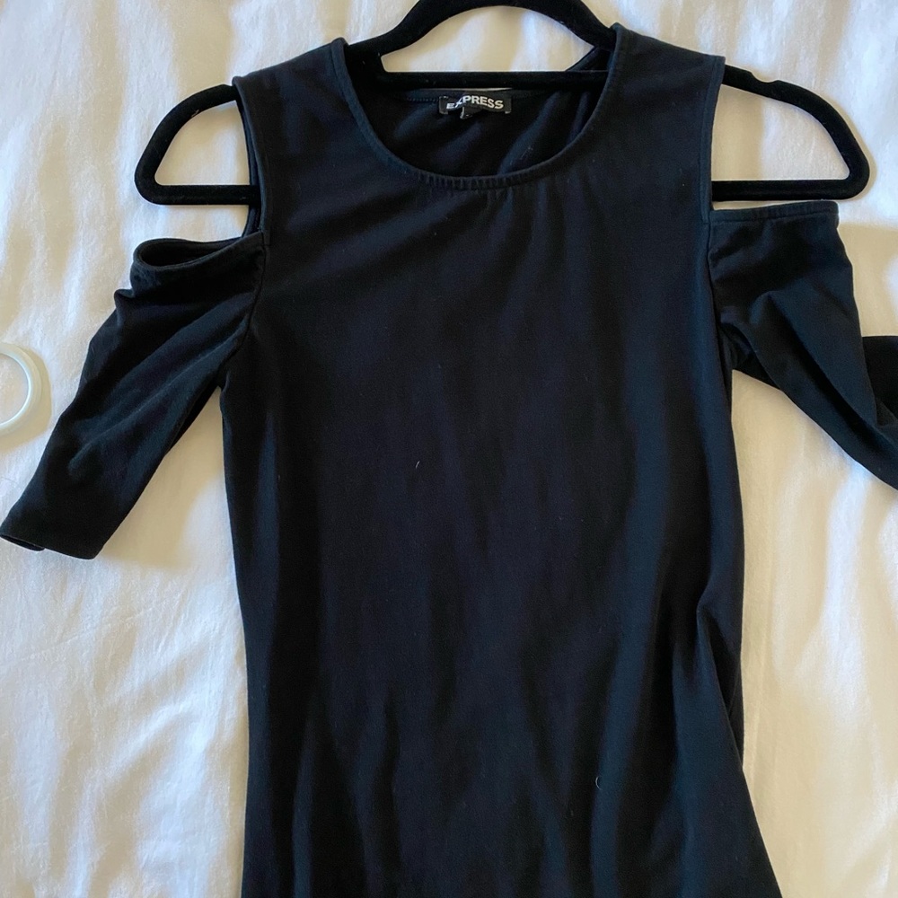 Express Cold shoulder Black Top Size XS